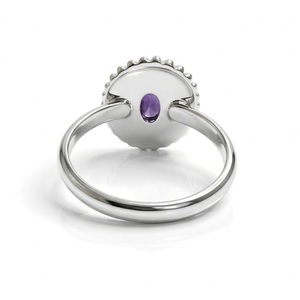 Anillo Delicado de Plata con Amatista Natural, Anillo Hecho a Mano en Plata de Ley 925 para Mujer, Regalo para Ella, Anillo Delicado al por Mayor - Product Image 3