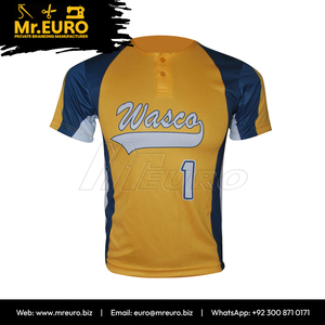 Maillot de baseball sublimé personnalisé Mr.EURO Wasco pour homme, manches courtes, anti-humidité, coupe ample, fermeture boutonnée, 100 % polyester - Product Image 3