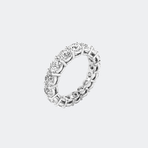 Women's 1.95 CTW Round Brilliant Cut Lab Grown Diamond Prong <b>Set</b> <b>Gold</b> Plated IGI Certified Eternity <b>Ring</b> - Product Image 5