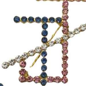 Pin de Diamantes de Imitación JJOA, Diseño J en Rosa y Azul, Broche Elegante con Diamantes de Imitación para Chaquetas y Accesorios, Pin de Moda Elegante - Product Image 3