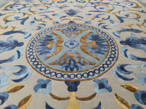 Tapis oriental en coton à poils longs |   Tapis d'intérieur tufté à la main, motif floral, écologique, ignifuge, antidérapant, adapté aux animaux domestiques, épaisseur 12 mm - Product Image 2