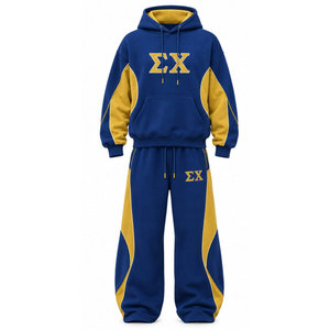 Ensemble de survêtement Sigma Chi 1895 noir et or pour homme – Sweat à capuche et pantalon décontracté avec cordon de serrage, poches et impression par transfert thermique - Product Image 5