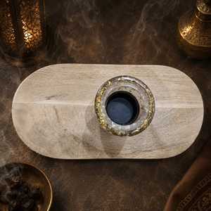 Quemador de Incienso de Resina y Vidrio de Alta Calidad, Hecho a Mano, con Patrón Decorativo de Hojas, para Aromaterapia - Product Image 5