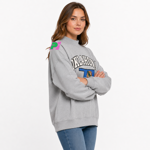 เสื้อสเวตเชิ้ตคอเต่าแบบมีลายปักตัวอักษรและแผนที่ OKLAHOMA เสื้อสเวตเชิ้ตคอเต่าแบบสั่งทำพิเศษ เสื้อสเวตเชิ้ตคอเต่าทรงโอเวอร์ไซส์ - Product Image 2