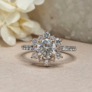 Classic Moissanite Round Cut Wedding Engagement <b>Ring</b> <b>925</b> Sterling <b>Silver</b> Wedding Engagement <b>Ring</b> for Women - Product Image 1