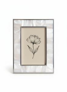 Mother of Pearl Inlay Photo Frames with Steel Border – Luxury White <b>MOP</b> Mosaic Picture Frames Modern <b>Wall</b> & Tabletop Frames - Product Image 2