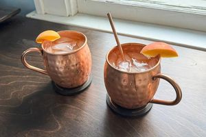 Copper Moscow mule cup set for luxury anniversary drink themes hammered finish metal cups durable reusable party <b>mugs</b> - Product Image 2