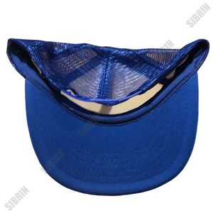 SIBRIN Custom 5 Panel Trucker Cap Yellow Blue <b>Flat</b> Brim Mesh <b>Hat</b> Motorsport Racing Skateboarding Outdoor Sports Baseball Cap - Product Image 3