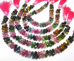 Nuevas Cuentas de Turmalina Natural Multicolor de Alta Calidad de 6-8 mm, Hilo de 8 Pulgadas, Forma de Lágrima, Microfacetadas, Piedras Preciosas Sueltas para Joyería - Product Image 5