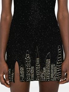 Mini-robe longue de soirée, ornée de sequins, perles et broderies, silhouette droite, taille naturelle - Product Image 5