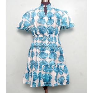 Vestidos de Playa Cortos de Verano para Mujer, Estilo Único, Algodón Suave de Primera Calidad, Manga Corta, Botones, Estampado Floral, Corte en A - Product Image 2