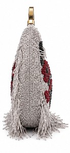 Beaded Half Moon Handbag Women Bohemian Floral Pattern <b>Fringe</b> Open <b>Top</b> Single Handle Stylish Daily Use - Product Image 3