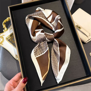 Pañuelo de Diseño de Lujo con Estampado para Mujer, Pañuelos de Seda, Bandana, Hiyab, Pañuelo para el Cuello, Chal, Pañuelo para el Cabello, Foulard, Envoltura para Dama - Product Image 3