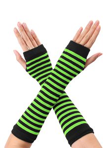 Manchons de cyclisme rayés vert-noir unisexe pour adulte, séchage rapide, 31 cm de long, en Spandex et Polyester imprimé - Product Image 2