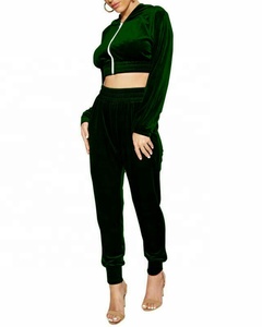 Econex Sports Ensemble de pantalons et hauts à manches longues en velours uni pour femmes, survêtement à capuche et col en V, grande taille pour l'hiver, 2025 - Product Image 1