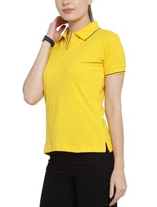 Polo pour femme en piqué de coton bordeaux à manches courtes, couleur unie, décontracté, en tissu tricoté, longueur standard, 100 % coton, ODM OEM - Product Image 6