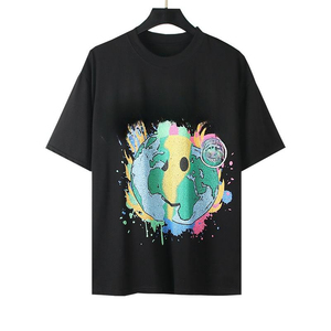เสื้อยืดผู้ชายแขนสั้นพิมพ์ลายแฟชั่นสไตล์ขายส่งจากโรงงาน สำหรับฤดูร้อน ลายเรียบ - Product Image 5