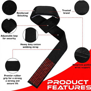 Comfortable Cotton Weightlifting Straps Improved Grip Reduced Hand Fatigue <b>Strength</b> <b>Training</b> Bodybuilding Fitness Wear Low Price - Product Image 3