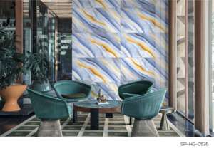 กระเบื้องพอร์ซเลนสีทองเงาสูง ขนาด 60x120 ซม. 600x1200 มม. 24x48 นิ้ว สำหรับตกแต่งภายในระดับพรีเมียม มีความต้องการสูง - Product Image 2