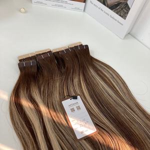Échantillon gratuit 100g 100% extensions de cheveux brésiliens vierges Remy 8-28 pouces mince ruban adhésif Double trame Balayage couleur cuticule droite - Product Image 2