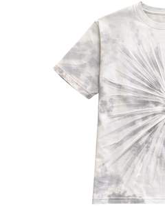 T-shirt personnalisé blanc et gris tie-dye pour homme, en coton, col rond, manches courtes, lavage radial, streetwear décontracté, été, vente en gros OEM - Product Image 3