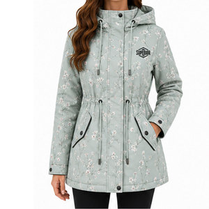 Parka isolante épaisse pour femme avec capuche, extérieur imperméable et longueur confortable pour les activités par temps froid - Product Image 1