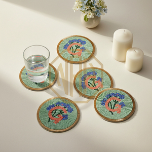 Sous-verre personnalisé en perles de verre fait main, écologique, avec monogramme, pour mariage, décoration de table, cadeau personnalisé - Product Image 6