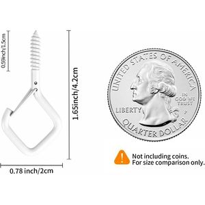 Petits crochets à vis en métal de 1,65 pouce pour guirlandes lumineuses d'extérieur, carillons éoliens, lanternes d'intérieur et décorations suspendues - Product Image 4