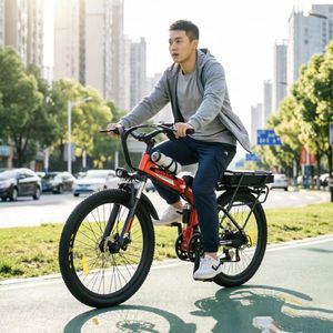 Bicicleta Eléctrica Plegable de Montaña para Adultos, 26 Pulgadas, 21 Velocidades, Batería de Litio de 48 V, Motor en el Buje Trasero, Bicicleta para Desplazamientos - Product Image 5
