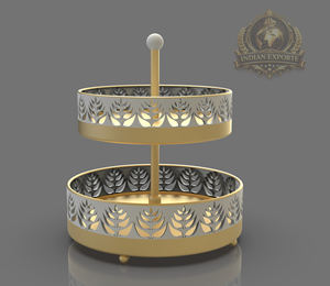 Soporte y Bandeja de Servicio de Lujo de 2 Niveles de Acero Inoxidable Ecológico para Exhibición de Café y Postres - Product Image 3