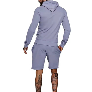 Conjuntos Deportivos Cortos para Hombre, Conjuntos Personalizados de Verano Unisex, Conjunto de Dos Piezas de Algodón para Hombre, Conjunto de Sudadera con Capucha y Pantalones Cortos con Lavado Ácido - Product Image 2