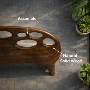 Banco rústico de madera maciza para jardín o patio trasero Banco para exteriores con borde vivo hecho a mano Muebles duraderos para jardín y patio - Product Image 5
