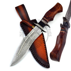 Nueva Edición Cuchillo Bowie de Acero de Damasco de 11 Pulgadas Personalizable, Cuchillo de Caza Ranger con Mango de Madera, Cuchillo de Supervivencia de Hoja Fija Coleccionable - Product Image 6