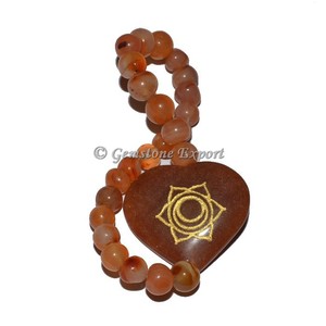 Pulsera de Aventurina Melocotón Grabada con el Chakra Sacro, Brazalete de Sanación de los 7 Chakras - Product Image 2