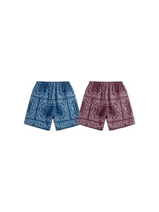Men's <b>Paisley</b> Print Board Shorts Mid Waist Drawstring Casual Summer Swimwear Quick Dry Satin Fabric - Product Image 6