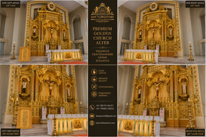 Altar de Madera Clásico Católico, Gran Altar Cristiano de Madera para el Hogar, Acabado Antiguo de Alta Demanda, Hecho en EE. UU. - Product Image 2