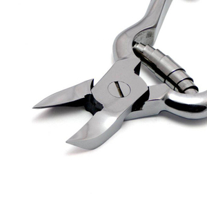Custom Grooved Handle Podiatrist <b>Nail</b> Nipper Satin Finish Heavy Duty Toenail Cutter with Barrel Spring and Lock Pedicure Scissor - Product Image 2