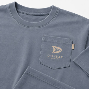 เสื้อยืดคอตตอนโอเวอร์ไซส์สำหรับผู้ชาย Dravelle แขนสั้น คอกลม ผ้าเจอร์ซีย์ถัก สีพื้น พิมพ์ลายโลโก้ด้านหน้า - Product Image 5
