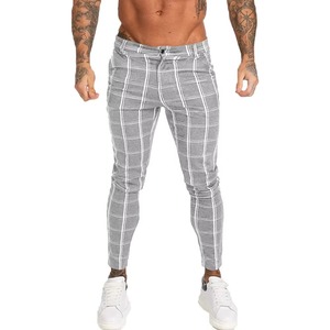 Oem Service Private Labels <b>Plaid</b> High Stretchy Black Plain Dyed Casual Mens Skinny Fit <b>Pants</b> - Product Image 5