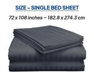 Juego de sábanas de algodón y lino 100% 400 TC, portátil ligero a rayas con relleno de seda para uso doméstico en hoteles u hospitales - Product Image 6