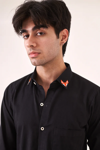 เสื้อเชิ้ตแขนยาวผู้ชาย ปักลายสุนัขจิ้งจอก สไตล์เกาหลี ทรงเข้ารูป ลำลอง ติดกระดุม ผ้าทวิลล์ ใส่ได้ทุกวัน ใส่ไปงานกลางคืน เสื้อเชิ้ตฤดูร้อน - Product Image 2