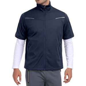 Veste de sport respirante à manches courtes pour cage de frappe, bleue, décontractée, unisexe, en polyester, avec quart de zip, imperméable, haute qualité - Product Image 4