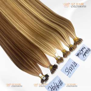 Extensions de cheveux Remy de haute qualité de cheveux vietnamiens Top Nano Tip Machine Double trame Highlight Color # 4ash Mix # 60C - Product Image 6
