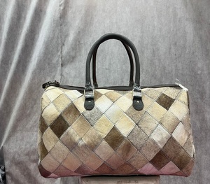 Multi Color Leather <b>Patchwork</b> Duffle <b>Bag</b> Travel Weekender Large Capacity Overnight Carry Luggage Gym <b>Bag</b> for Men Women - Product Image 3