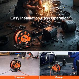Avvolgicavo Elettrico Professionale da 30 Metri con 4 Prese, Cavo di Alimentazione 14AWG SJTOW, Avvolgicavo Manuale Portatile con Copertura Antipolvere per Uso Domestico - Product Image 6