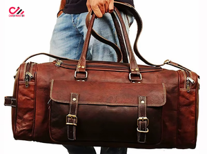 Factory Made Custom High Quality Travel Waterproof Duffel Bag Professional Manufacturer Genuine Leather Duffel Bags - Product Image 5