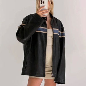 Chaqueta de piel de oveja de alta calidad, extragrande, de doble botonadura, personalizada para mujer, a la venta. - Product Image 5