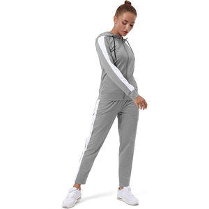 Conjunto Deportivo para Mujer con Cuello Alto, Chaqueta con Franjas Laterales de Visibilidad Nocturna, Mezcla de Poliéster y Algodón, Pantalones Jogger - Product Image 2