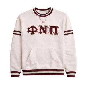 Kappa Alpha Psi Phi Nu Pi Kream Chenille <b>Crewneck</b> True To Size Premium Fleece Embroidered Greek Letter Crest Fraternity Apparel - Product Image 4