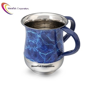 Taza de Netilat Yadayim, Taza para Lavado de Manos Judía con Doble Asa, Taza Ritual Negel Vasser, Regalo Religioso para Shabat - Product Image 5